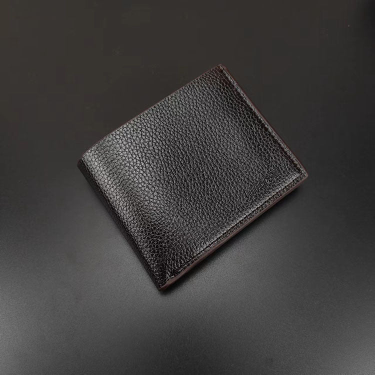 Men's Short With Zipper Horizontal Two-fold Simple Men's Wallets