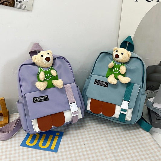 Children's Boys Cute Cartoon Plush Doll Bear Backpacks