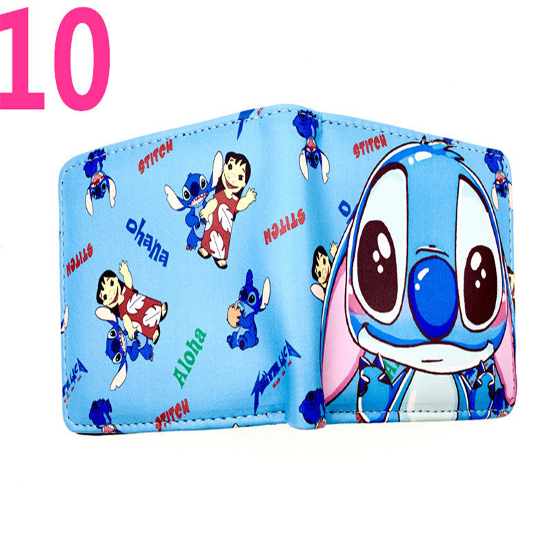 Cute Cartoon Stitch Short Anime Blue Long Coin Purses