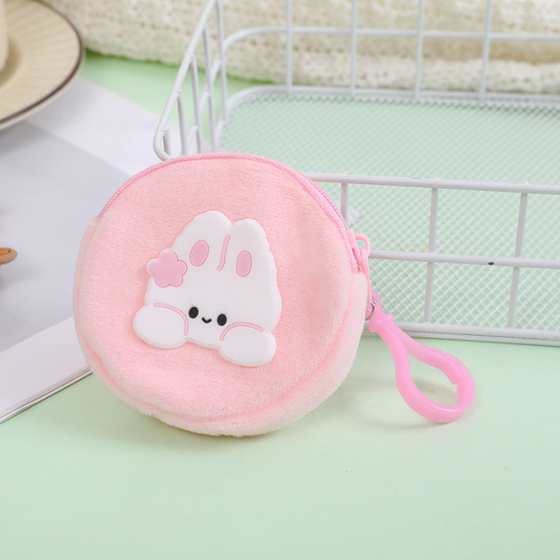 Cartoon Cute Plush Zipper Round Portable Children's Coin Purse