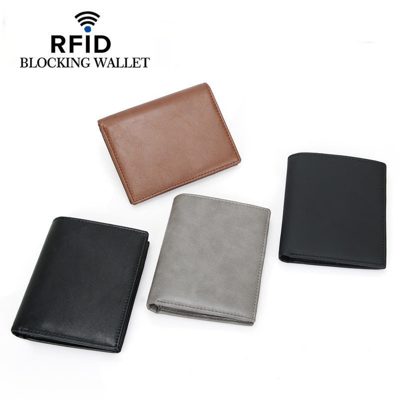 Men's Leather Vertical Multiple Slots Pocket Men's Wallets