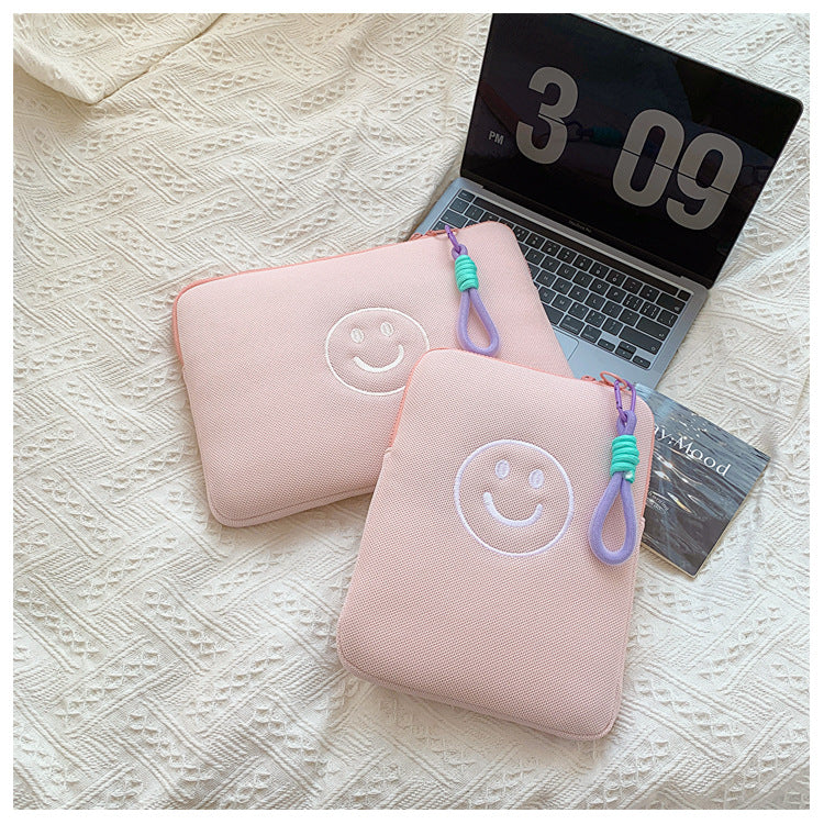 Cute Smiley Face Storage Suitable For Tablet Bags