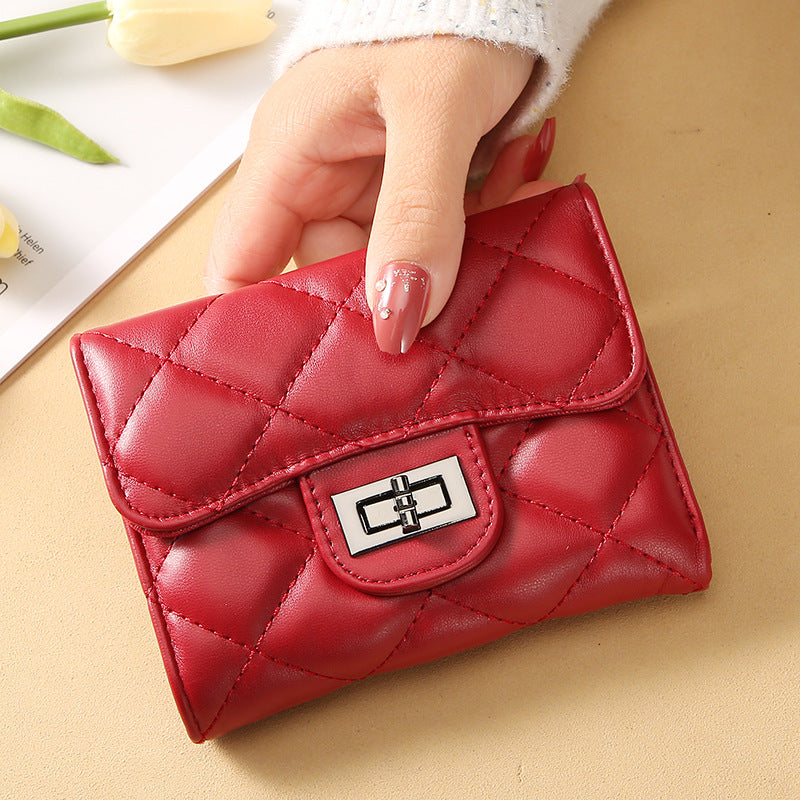 Women's Style Rhombus Short Clutch Korean Versatile Ladies Wallets