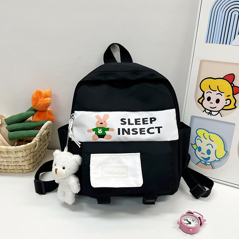 Children's Printed Letter Nylon Primary Portable Burden Children's Backpacks