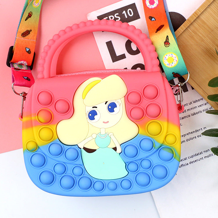 Killer Pioneer Cartoon Color Silicone Portable Double-sided Children's Coin Purse