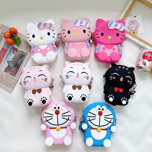 Large Mobile Silicone Cute Cat Cartoon Coin Purses