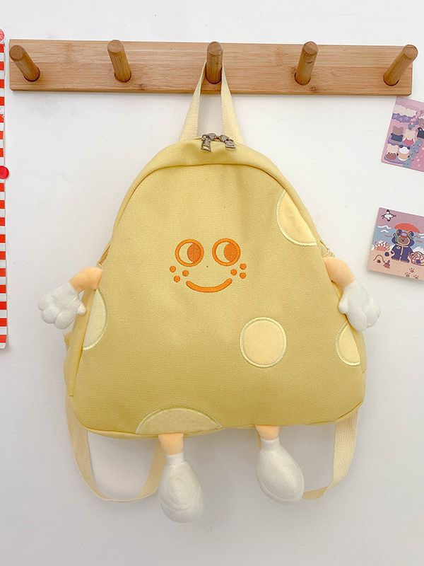 Cute Cheese Canvas Style Soft Cartoon Elementary School Students' Schoolbags