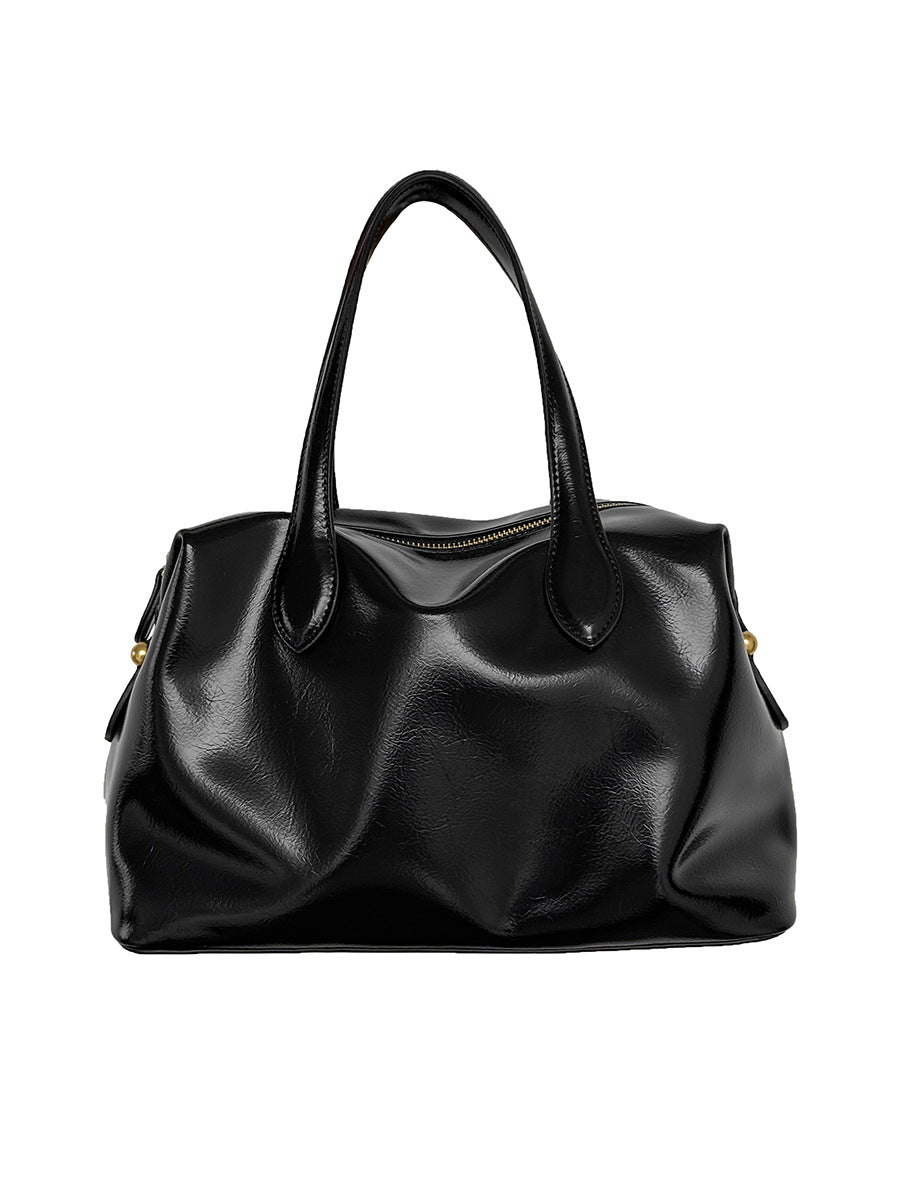 High-grade Large Capacity Tote Zipper Leather Handbags