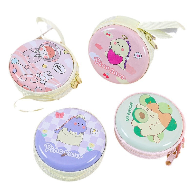 Children's Creative Cute Tinplate Cartoon Change Headset Bags