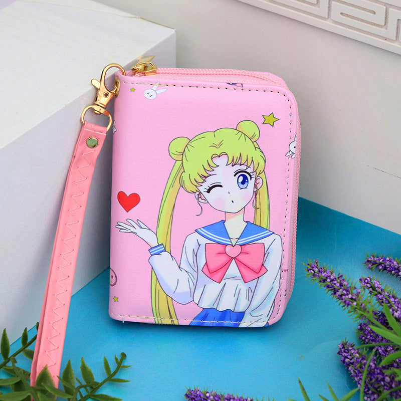 Petit porte-monnaie court princesse de dessin animé tendance fraîche pour enfants