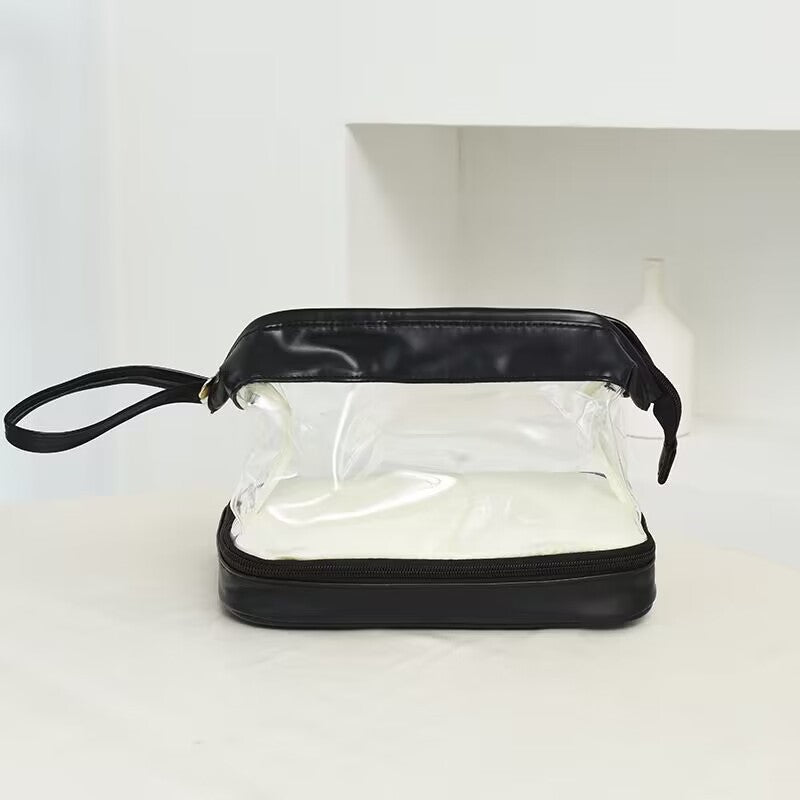 Transparent Portable Large Capacity Good-looking Double Cosmetic Bags