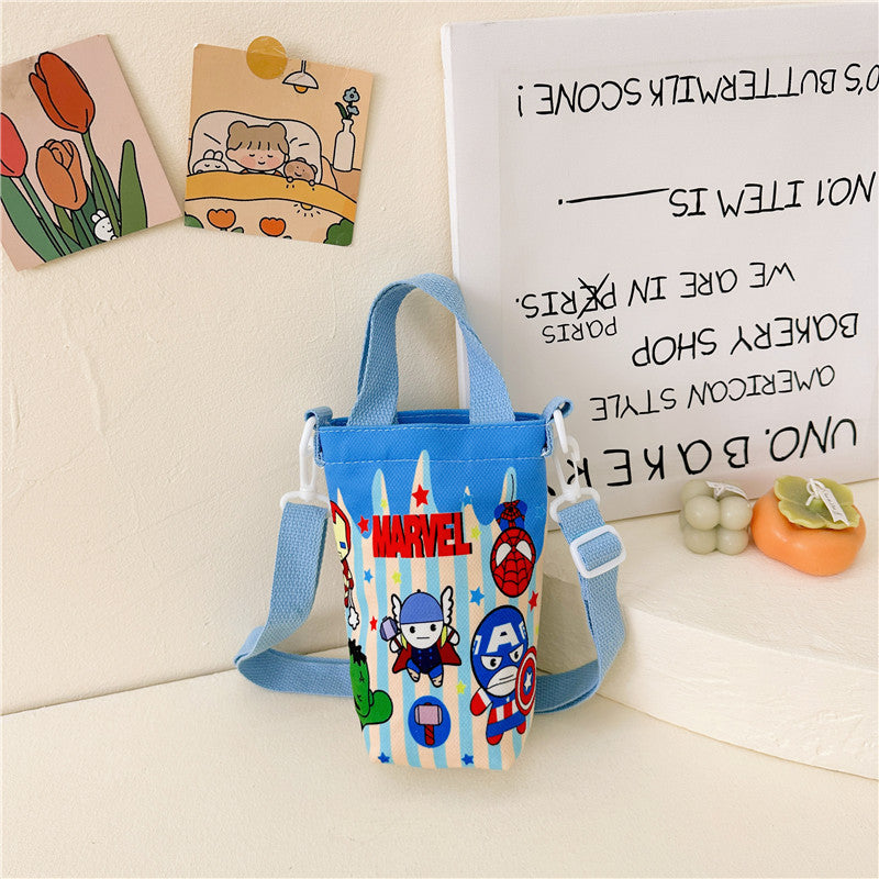 Children's Fashion Cute Water Cup Canvas Good-looking Children's Shoulder Bags