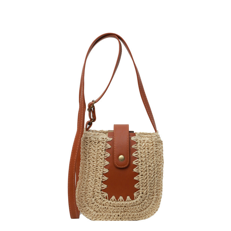 Women's Straw Large Capacity Rattan French Style Vacation Shoulder Bags