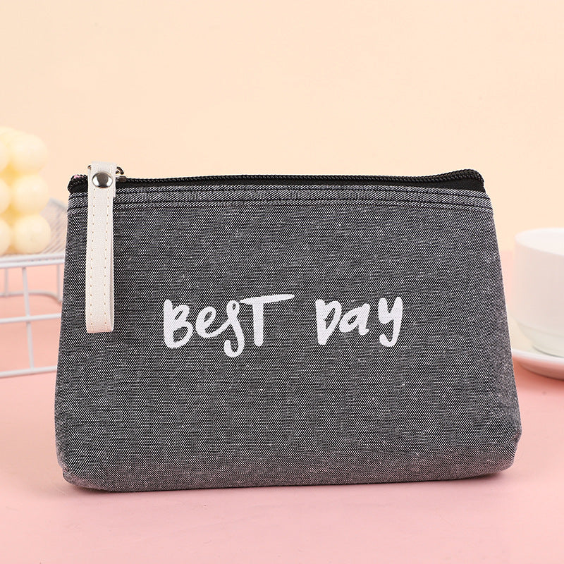 Women's Waterproof Canvas Printing Portable Small Size Cosmetic Bags