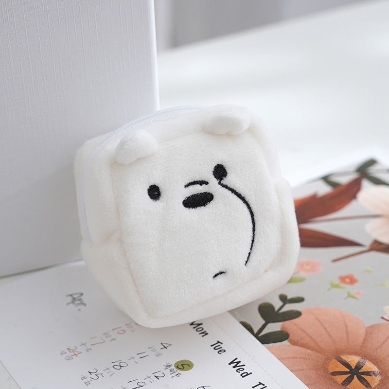 Earphone Three-dimensional Cartoon Bear Storage Data Coin Purses