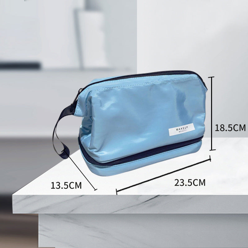 Capacity Waterproof Portable Female Double Layer Bags