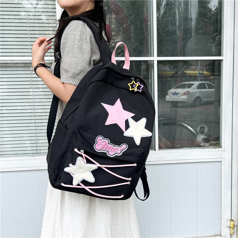 Cool Female Korean Large Capacity Cute Middle School Students' Schoolbags