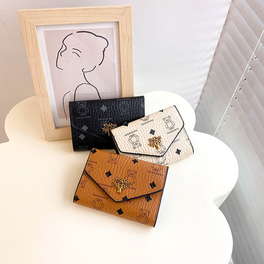 Women's Fashion Simple Short Three-fold Small Ladies Wallets