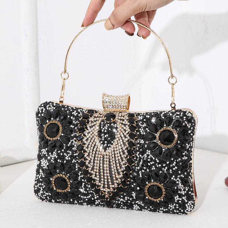 Women's Diamond Banquet Dress Portable Small Square Evening Bags