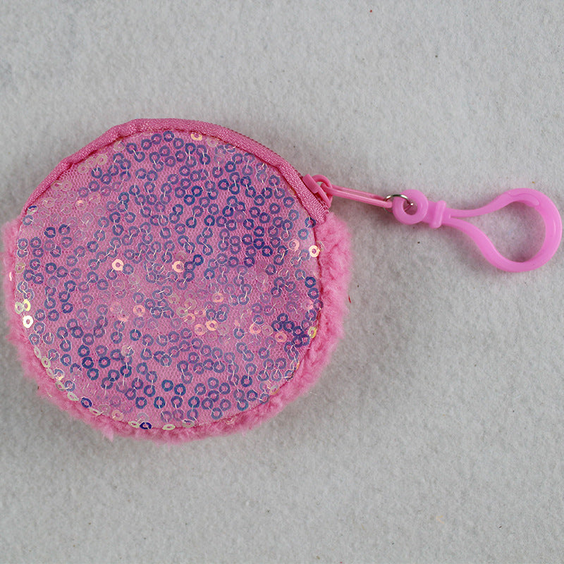 Light Board Sequined Laser Earphone Portable Round Coin Purses