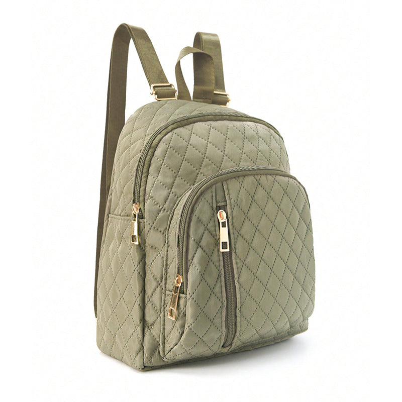 Minimalist Fashion Basic Commuter Quilted Solid Backpacks