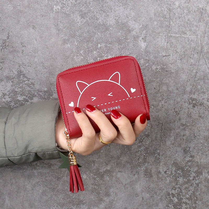 Cute Cat Short Tassel Female Fashion Ladies Wallets