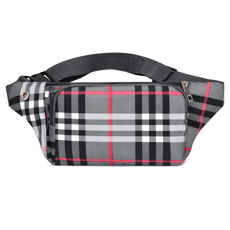 Women's Waterproof Plaid Leisure Running Fashion Waist Packs