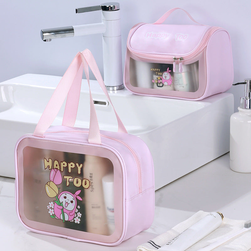 Large Capacity Wash Transparent Cartoon Waterproof Cosmetic Bags