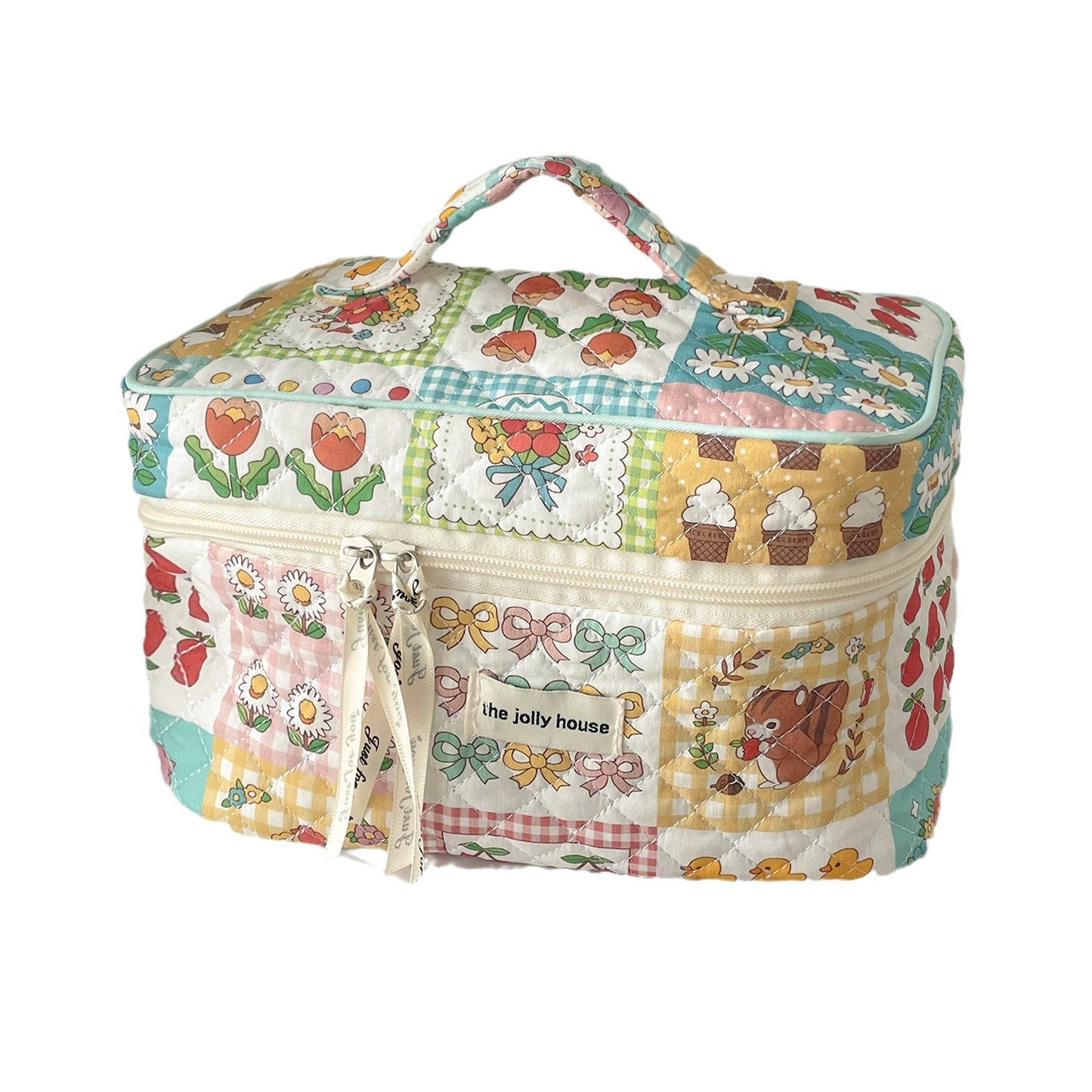 Colorful Garden Storage Cute Quilted Portable Cosmetic Bags