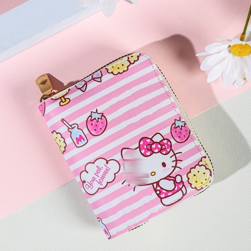 Mini porte-monnaie Portable à fermeture éclair pour femmes, mignon, dessin animé, mode