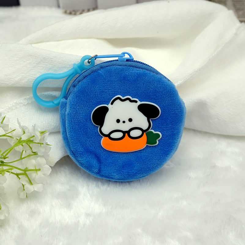 Children's Cute Cartoon Plush Earphone Zipper Portable Coin Purses