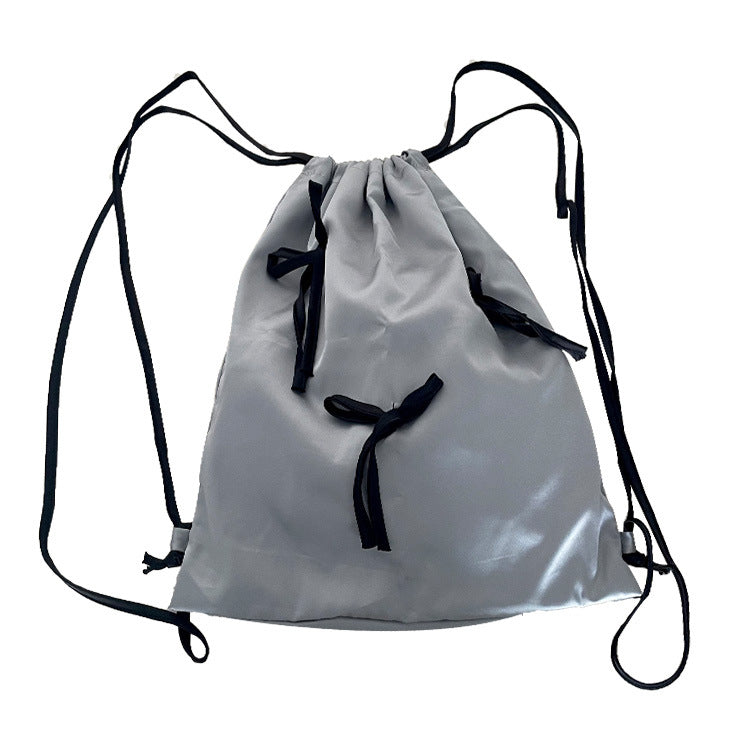 Niche Design Korean Silk Drawstring Strap Backpacks