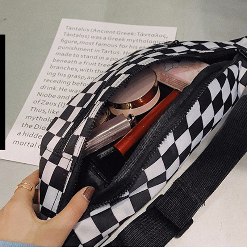 Échiquier pour femmes noir blanc Plaid mode petits sacs de taille