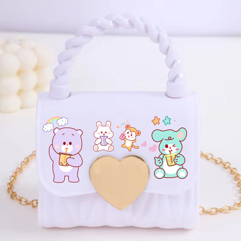 Children's Cartoon Bear Fashion Jelly Cute Little Children's Shoulder Bags