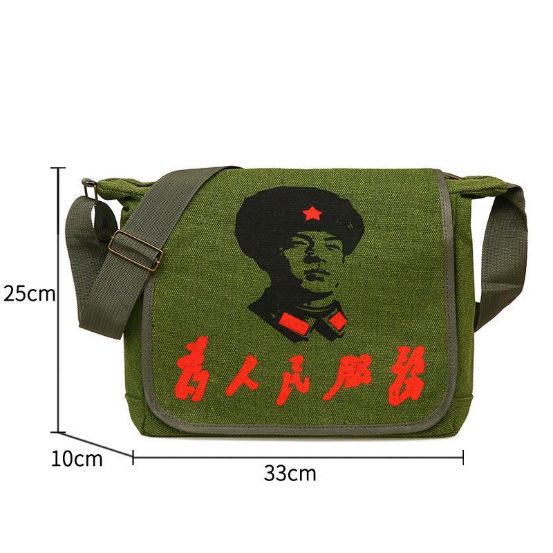 Army Serving People Canvas Nostalgic Retro Men's Shoulder Bags