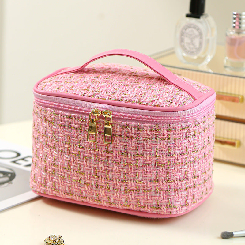 Classic Style Large Capacity Portable High Cosmetic Bags