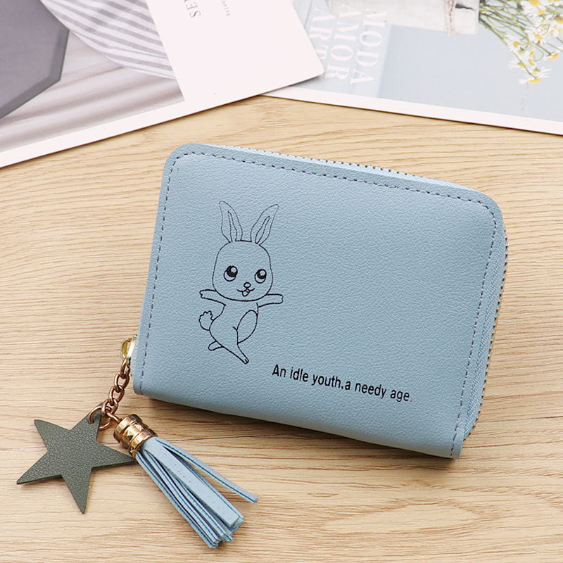 Women's Color Cute Style Zipper Korean Simple Purses