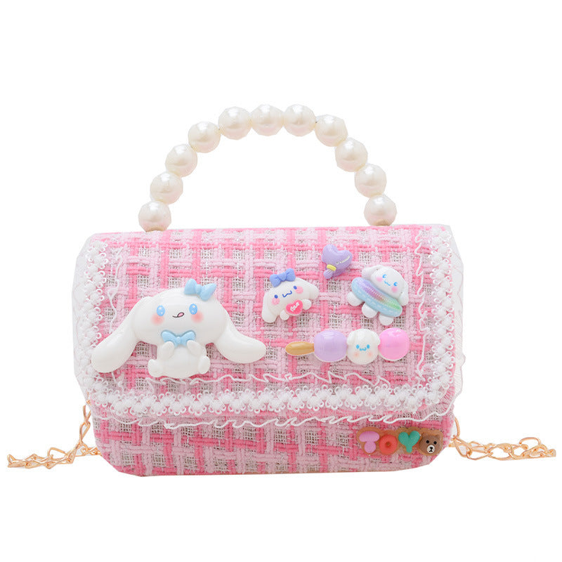 Children's Cartoon Fashion Pearl Tote Simple Chain Children's Shoulder Bags