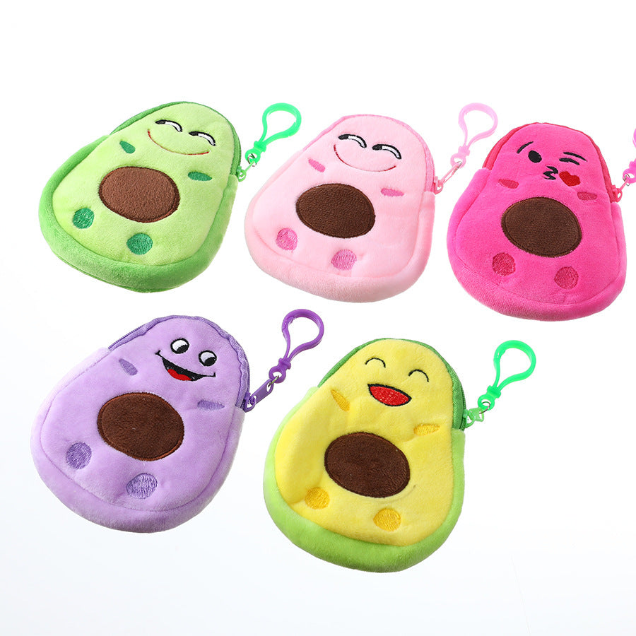 Cartoon Creative Cute Fun Avocado Expression Coin Purses