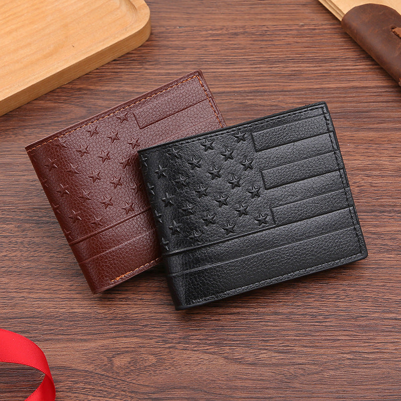 Men's Slots Creative Fashion Embossed Horizontal Short Men's Wallets