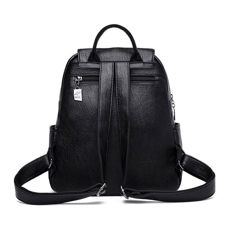 Women's Soft Leather Fashion Genuine Texture Large Backpacks