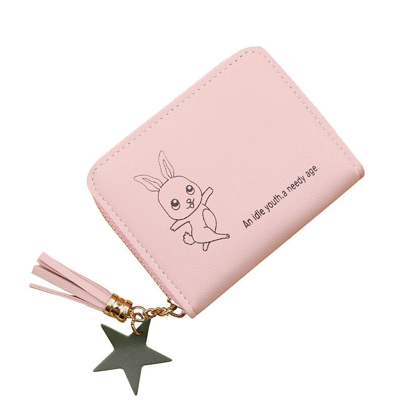 Women's Color Cute Style Zipper Korean Simple Purses