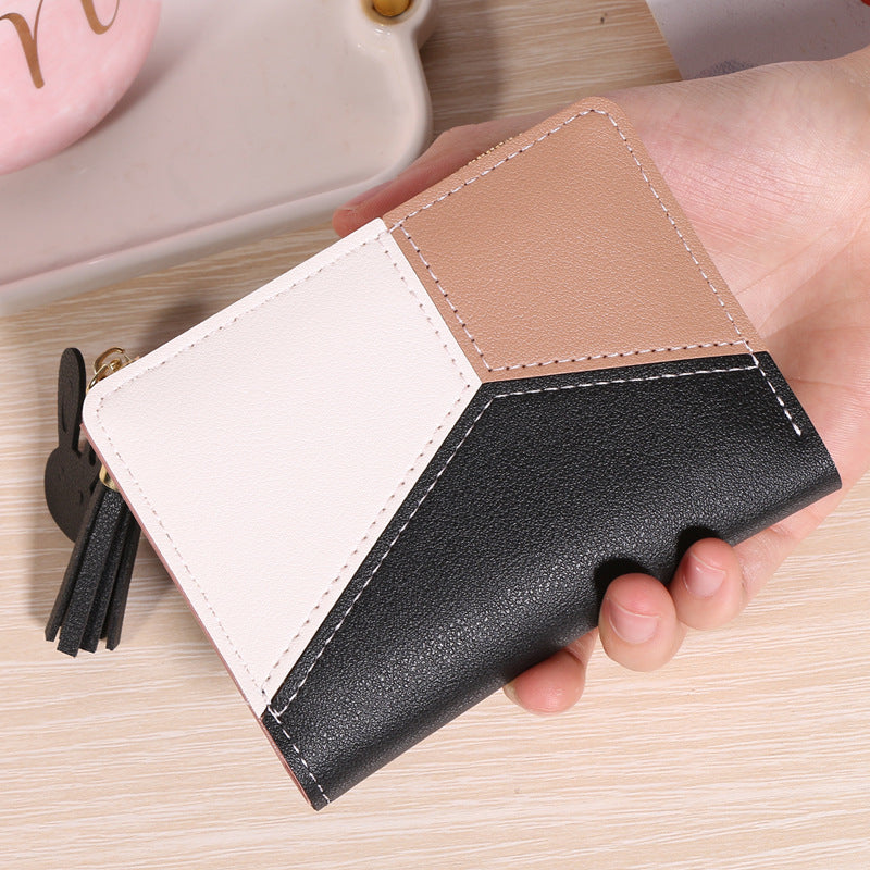 Women's Zipper Small Korean Style Color Contrast Purses