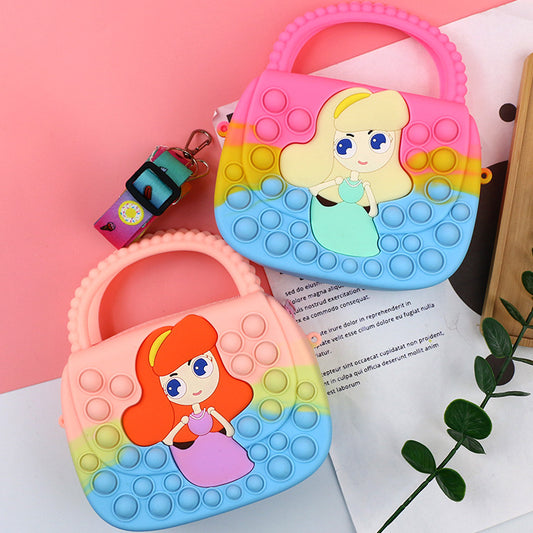 Killer Pioneer Cartoon Color Silicone Portable Double-sided Children's Coin Purse