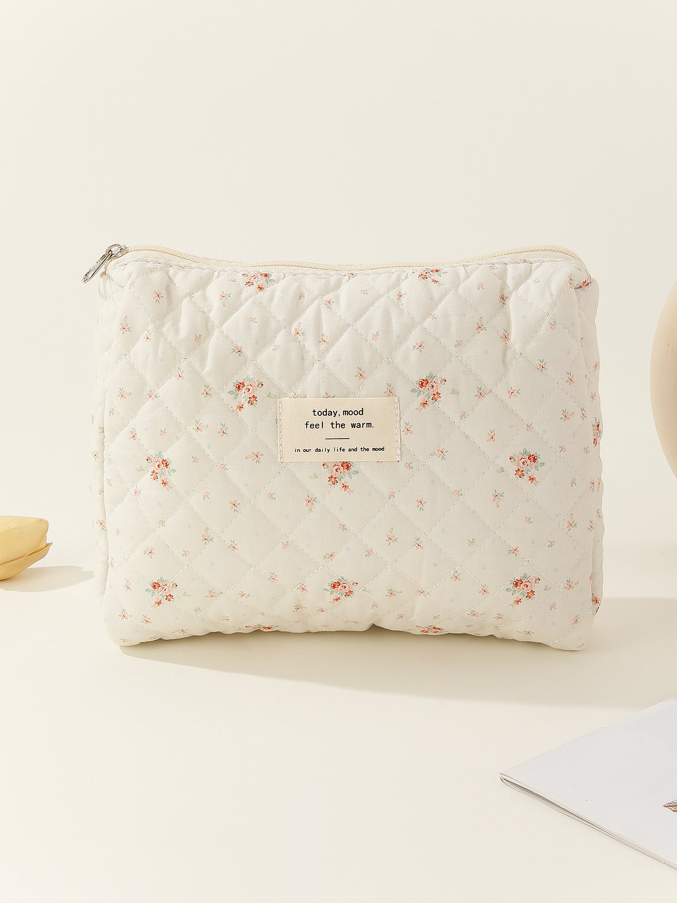 Liner Small Floral Storage Carrying Quilted Cosmetic Bags