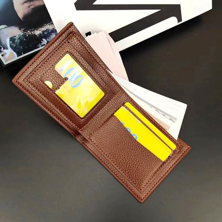 Men's Short With Zipper Horizontal Two-fold Simple Men's Wallets