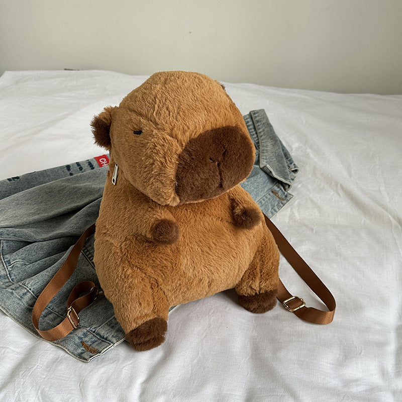 Sacs à dos de poupées adolescentes mignonnes de dessin animé en peluche Capybara pour enfants