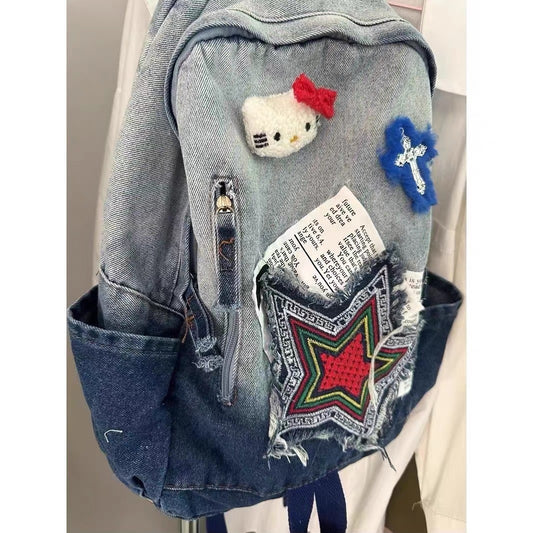 Homemade Denim Sweet Cute For College Backpacks