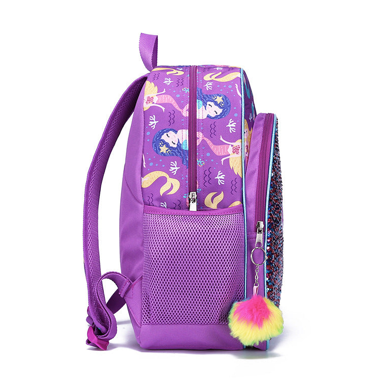 Pretty Charming Graceful Mermaid Three-piece Primary Elementary School Students' Schoolbags