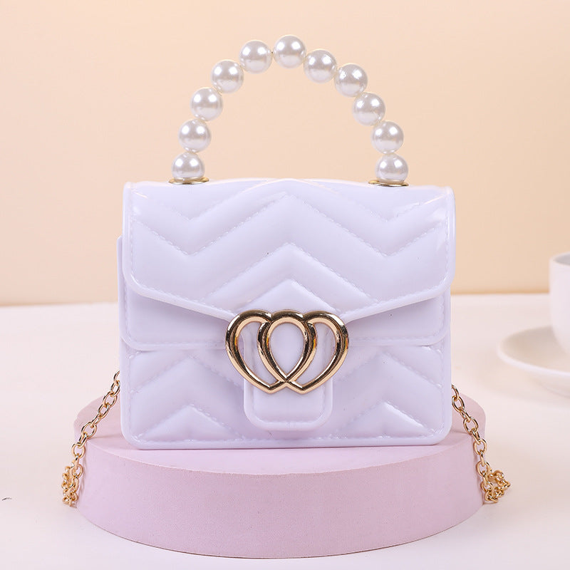 Candy Color Mini Chain Pearl Hand Children's Shoulder Bags